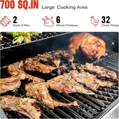 Monument Grills Larger Convertible 4 Burner Natural Gas Grill Stainless Steel Cabinet Style Propane Grills, LED Controls,Side Burner(Without Conversion Kit)