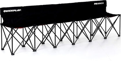 QUICKPLAY PRO Portable Folding Bench – Available in 4, 6, and 9 Seats & 6-Seat Shelter | Heavy-Duty, Fast Set-Up Seating for Sports, Camping, and Outdoor Activities