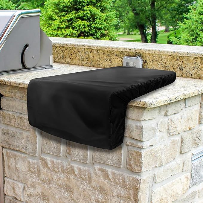 Cover for Turbo Teppanyaki Griddle Built-in,Heavy Duty 600D Waterproof Outdoor Grill Burner Cover with Plush Lining,26''L x 32''W x 13''H,Black