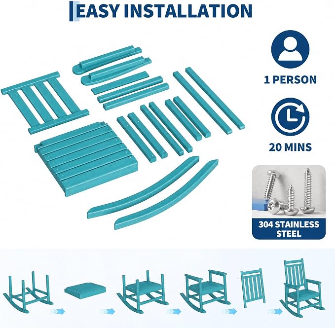 HDPE Rocking Chair Outdoor Set of 2 - Image 3