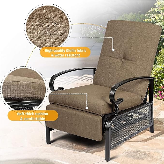 SUNCROWN Outdoor Adjustable Recliner Chair - Image 6