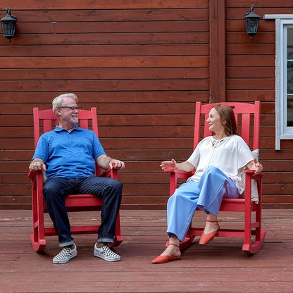 Oversized Outdoor Rocking Chair, HDPE Porch Rocker | High Back Rocking Chairs - Image 2