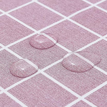 Romanstile Rectangle Vinyl Tablecloth, 100% Waterproof Oil-Proof Checkered Plastic Table Cloth, Heavy Duty Wipeable Table Covers for Dining, Camping, Picnic, Outdoor - 60 x 102 Inch, Pink