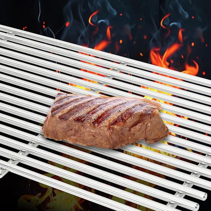 J&YNBBQ 17.4" 9mm Stainless Steel Grill Grates Replacement for Weber Spirit 300 & GS4 Spirit II 300 Series –, Fits E310, E320, E330, S310, S320, S330, Replaces Weber 7639, 7638, 7527 (2 Pack)