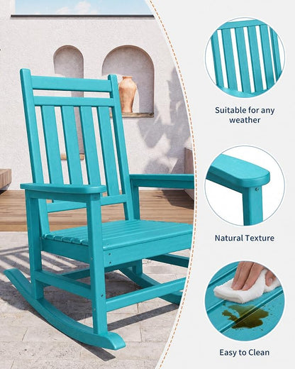 HDPE Rocking Chair Outdoor Set of 2 - Image 5