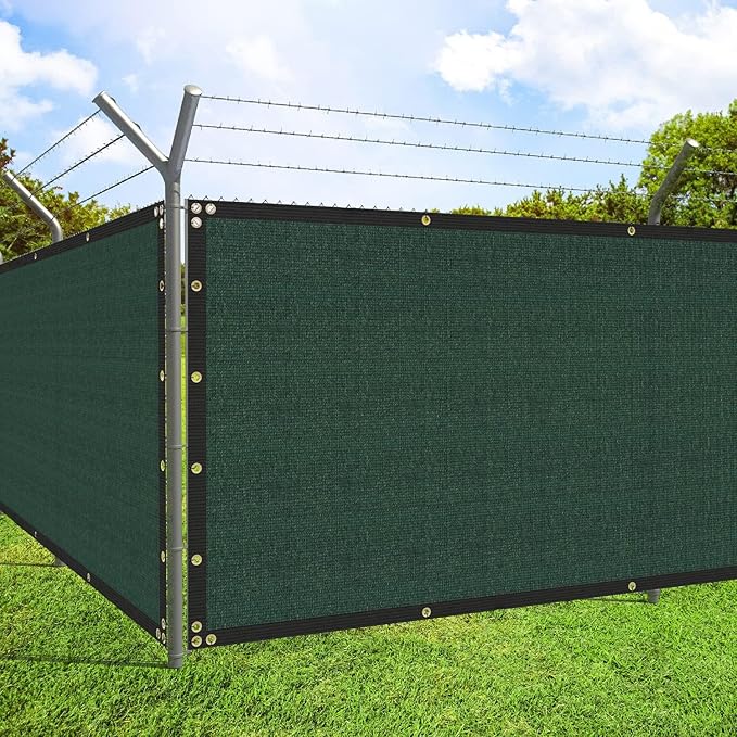 ECOOPTS 4'x17' Privacy Fence Screen Windscreen with Copper Grommets, Fit for Commercial Fence and Residential Garden Outdoor 90% UV Blockage, Cable Zip Ties Included (Green)