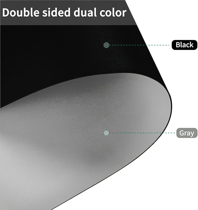 Leather Table Cover,1.8mm Thick,42x66 Inch Table Protector,Table Protector for Dining Room Table,Dining Table Cover,Table Cover Protector,Dining Table Pad Protector(Black+Gray,42x66)