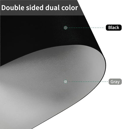 Leather Desk Mat,1.8mm Thick,15.75x63 Inch Desk Cover,Desk Protector Mat,Dresser Cover Top,Vanity Cover,Vanity Cover Top Protector,Black Table Protector(Black+Gray,15.75x63)