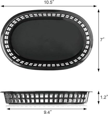 New Star Foodservice 44041 Fast Food Baskets, 10.5 x 7 Inch, Set of 12, Black