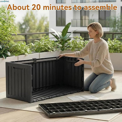 150 Gallon Outdoor Deck Box, Resin Waterproof Storage Box - Image 8