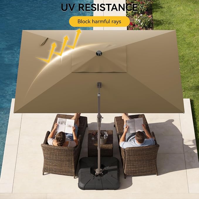 9x12 FT Cantilever Patio Umbrella, Large Rectangular Offset Outdoor Umbrella - Image 7