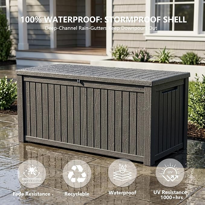 Outdoor Storage Box, 200 Gallon Waterproof Deck Box, Premium Hydraulic Cushion - Image 5