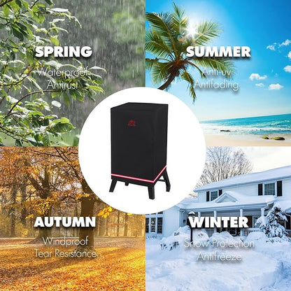 Turtle Life Smoker Cover for Masterbuilt 710 WiFi Digital Electric Smoker Pit Boss 2-3 Series Gas Vertical Smoker, Waterproof Heavy Duty Outdoor Smoker Grill Cover 23”W x 23”D x 40”H inch, Black