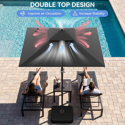 10x10FT Cantilever Outdoor Patio Umbrellas，Double Top Large Square Umbrella - Image 5