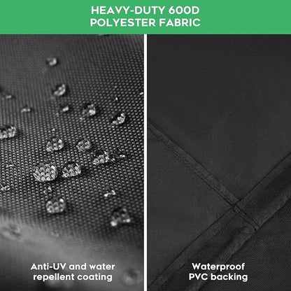 Heavy-Duty 600D BBQ Grill Cover fit for Kamado Joe Joe Jr 13.5-inch Portable Ceramic Charcoal Grill and Other Egg Ceramic Grill with Similar Sizes, 22" Dia x 30" H