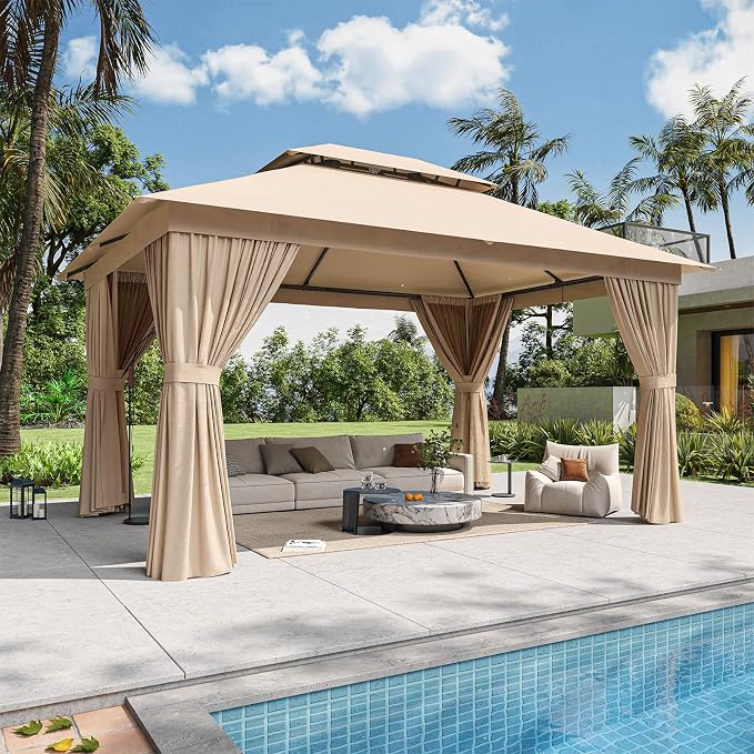 12'x10' Gazebo, Metal Frame Canopy by Breezestival
