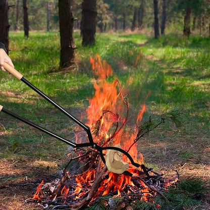 Heavy Duty Firewood Tongs – 42" Large Fireplace Tongs Log Grabber with Scissor Shape Serrated, Portable Expandable Fire Pit Tongs for Outdoor Fire Pit, Indoor Fireplaces, Campfires, Bonfires