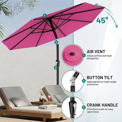 9 FT Patio Umbrella for Outdoor, Outdoor Table Umbrella - Image 5