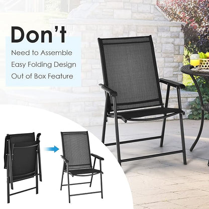 GIANTEX Set of 4 Patio Folding Chairs, Outdoor Chairs - Image 4