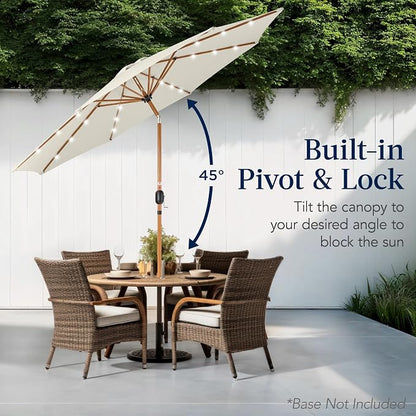 Best Choice Products 10ft Solar Market Patio Umbrella w/Woodgrain Pattern Pole - Image 5