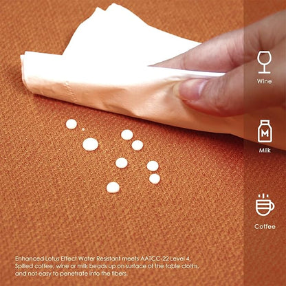 BALCONY & FALCON Rectangle Tablecloth Washable Wrinkle Resistant and Water Proof Table Cloth Decorative Linen Fabric Tablecloths for Dining Parties Kitchen Wedding and Outdoor Use (Cinnamon, 55x70)