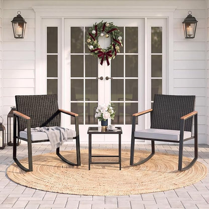Gizoon 3 Pieces Rocking Patio Bistro Set | - Image 8