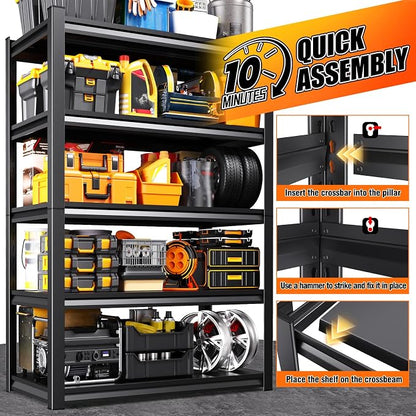 46''W Storage Shelves, Garage Shelving, Adjustable Garage Shelves, Heavy Duty - Image 6