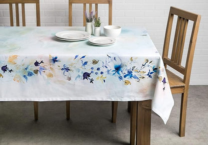 Maison d' Hermine Table Cloth Square Table 100% Cotton 54 x 54 Inches Tablecloth Reusable Decorative for Dining Room, Farmhouse, Home, Party, Festive & Wedding Spring Summer - Lazy Summer Days
