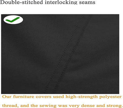 Fire Pit Cover 600D Heavy Duty Waterproof Fabric With PVC Coating Square 36" Wx 36" D x 24" H Black Fits for 32-36 Inch Fire Pit Table Fade Resistant Outdoor Firepit Cover