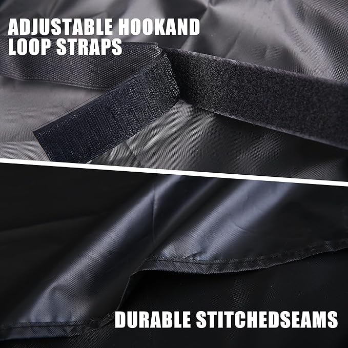 Grill Cover, Heavy Duty BBQ Grill Cover for Outdoor Grill, Waterproof, Anti-UV, Rip-Proof, Barbecue Cover with Adjustable Straps, Compatible for Weber, Charbroil, etc. Black (52'' x 26'' x 43'')