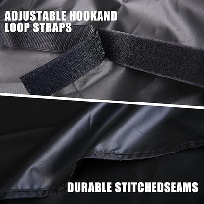 Grill Cover, Heavy Duty BBQ Grill Cover for Outdoor Grill, Waterproof, Anti-UV, Rip-Proof, Barbecue Cover with Adjustable Straps, Compatible for Weber, Charbroil, etc. Black (60'' x 28'' x 44'')