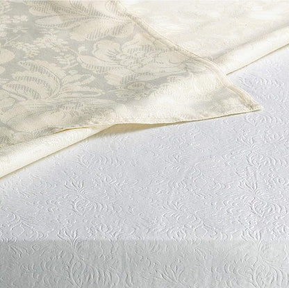Home Bargains Plus Quilted Heavy Duty Table Pad Protector with Flannel Backing, Cut to Fit, Heat Resistant, Wipe Clean, Protects Table from Spills and Scratches, White, 52” x 90” Rectangle