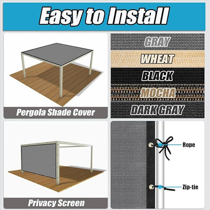 Amagenix 90% Shade Fabric 14'X 23' Gray Sun Shade Cloth - Image 4