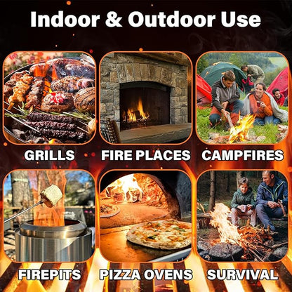 HGD Fire Starter(32pcs), Natural Charcoal Starters, Firestarters for Indoor Fireplace, BBQ, Campfire, Wood Stove, Chimney, Fire Pit, Grill, Smoker, Indoor Outdoor Use, Weather-Resistant,