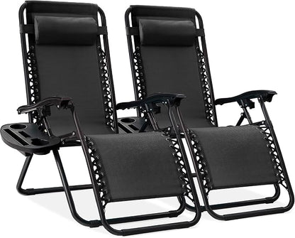 Best Choice Products Set of 2 Adjustable Steel Mesh Zero Gravity Lounge Chair by Unknown