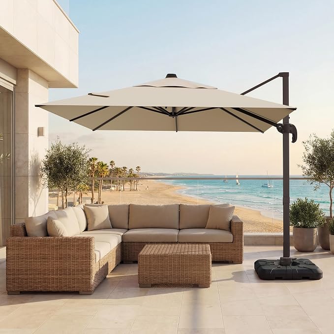 10x10 FT Patio Cantilever Umbrella by VEGOND