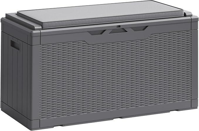 Greesum 100 Gallon Resin Deck Box Large Outdoor Storage Boxes by BuynowfromGreesum