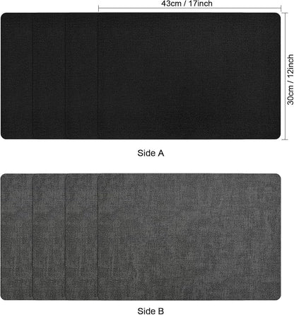 Myir JUN Placemats Dual Sided, Faux Leather Place Mats Set of 6 Indoor Placemats for Dining Table Outdoor Placemats Manteles Individuales Square Non-Slip Washable Table Mats (Gray Black, Set of 6)