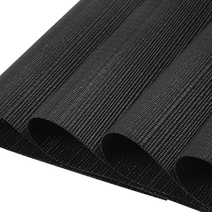 SHACOS Wedge Placemats Set of 8 Woven Vinyl Placemats for Small Round Table Place Mats Wipe Clean Non Slip Table Mats, Black
