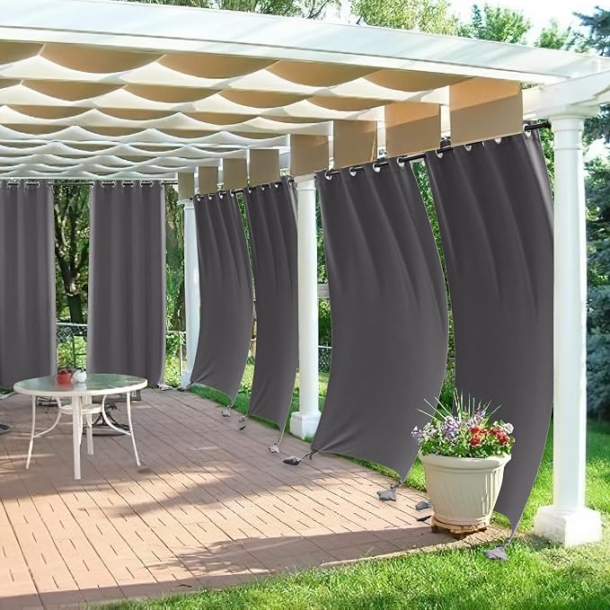 RYB HOME Outdoor Curtains for Patio Waterproof, Windproof - Image 5