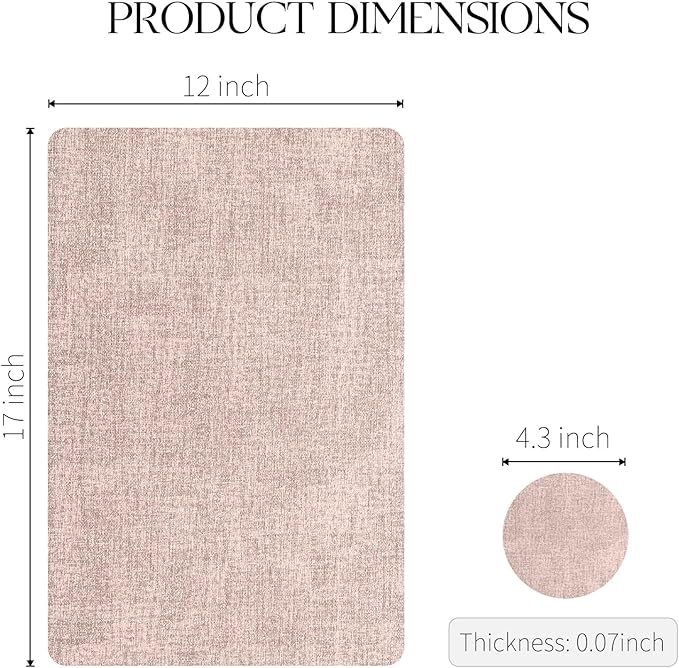 MOSAYT Faux Leather Placemats Set of 4, Heat Resistant Vinyl Place Mats with Coasters, Wipeable Washable Waterproof Oil Proof Table Mats for Kitchen Dining Indoor Outdoor, 12" x 17", Pink