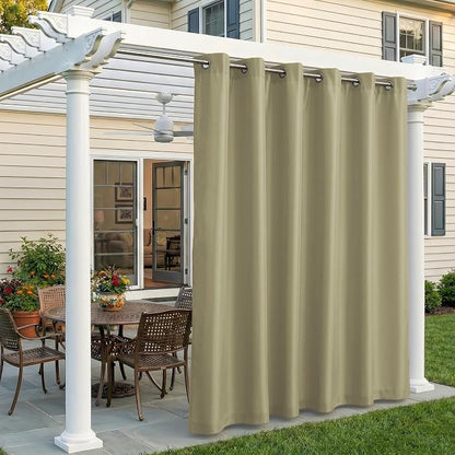 Set of 4 Outdoor Curtains for Patio Waterproof, Breathable Grommet Panels for by Sunshelf
