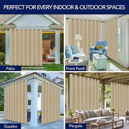 PureFit Outdoor Curtains for Patio Waterproof Weatherproof Outside Curtains | - Image 5