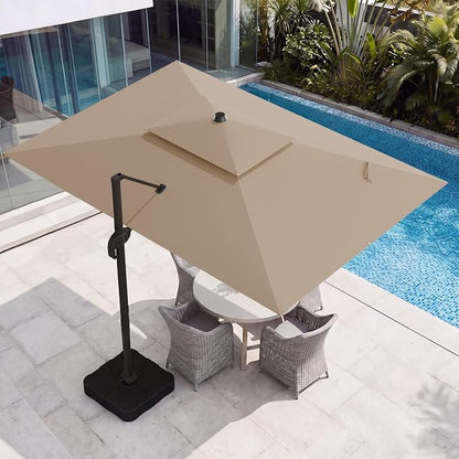 10x13 FT Patio Cantilever Umbrella, Rectangular Heavy Duty Offset Umbrella - Image 10