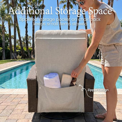 Oversized Wicker Outdoor Swivel Glider Recliner - Image 8