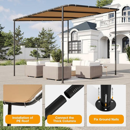 10x10 Lean to Pergola Outdoor Gazebo - Image 6