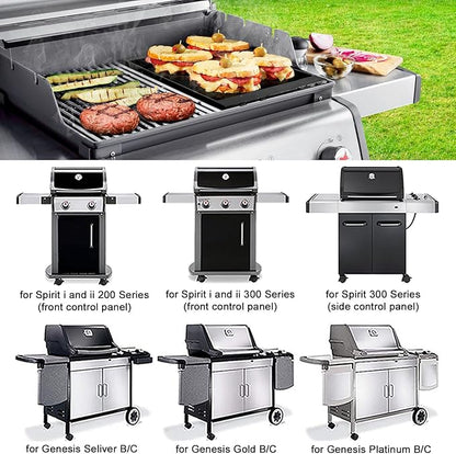 GasSaf 7658 Griddle for Weber Spirit 200 300, Grill Pan for Spirit II E-210 E-310, Grill Griddle for Genesis 1000-5000, Silver B/C, Replacement Parts for Weber 7597 7598 7637 7638 7525 Grates Insert