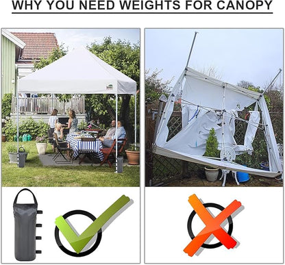 Eurmax USA Weight Capacity 112 LBS Extra Large Pop up Gazebo Weights Sand Bags for Pop up Canopy Tent Pergola Outdoor Instant Canopies,Sand Bags Without Sand, 4-Pack,(Gray)