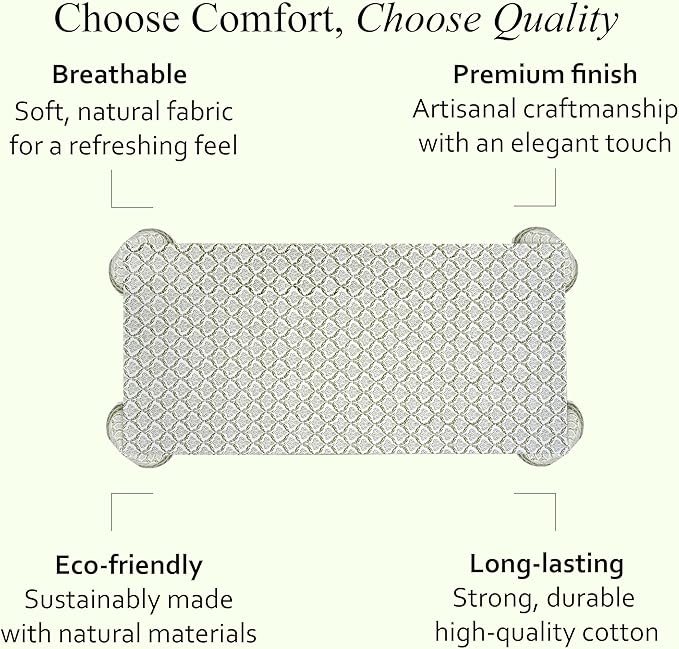 CPC Fern Regal Tablecloth 100% Cotton 72x140 Inch Indian Block Print Rectangle Table Cover, Table Cloth for Gifting in Weddings, Halloween, Fall, Christmas, Thanksgiving