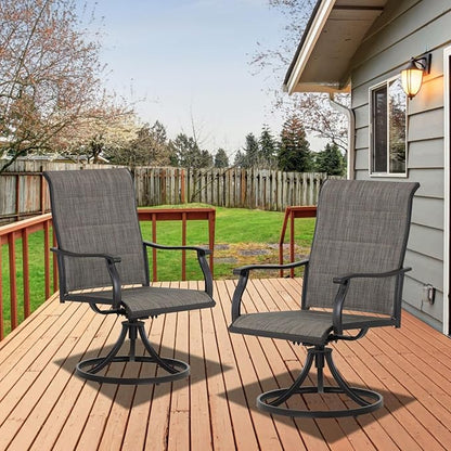 Outdoor Swivel Dining Chairs Set of 2, 360° Rotation & 20° Rocking, Ergonomic - Image 8